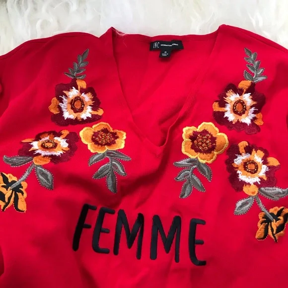 Inc International Concepts Top Embroidered Floral - Picture 5 of 8